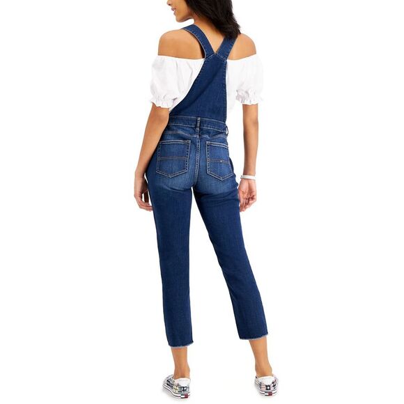 Tommy Jeans Women's Stretch Square Neck Skinny Jumpsuit Blue Size 28 - Picture 2 of 4